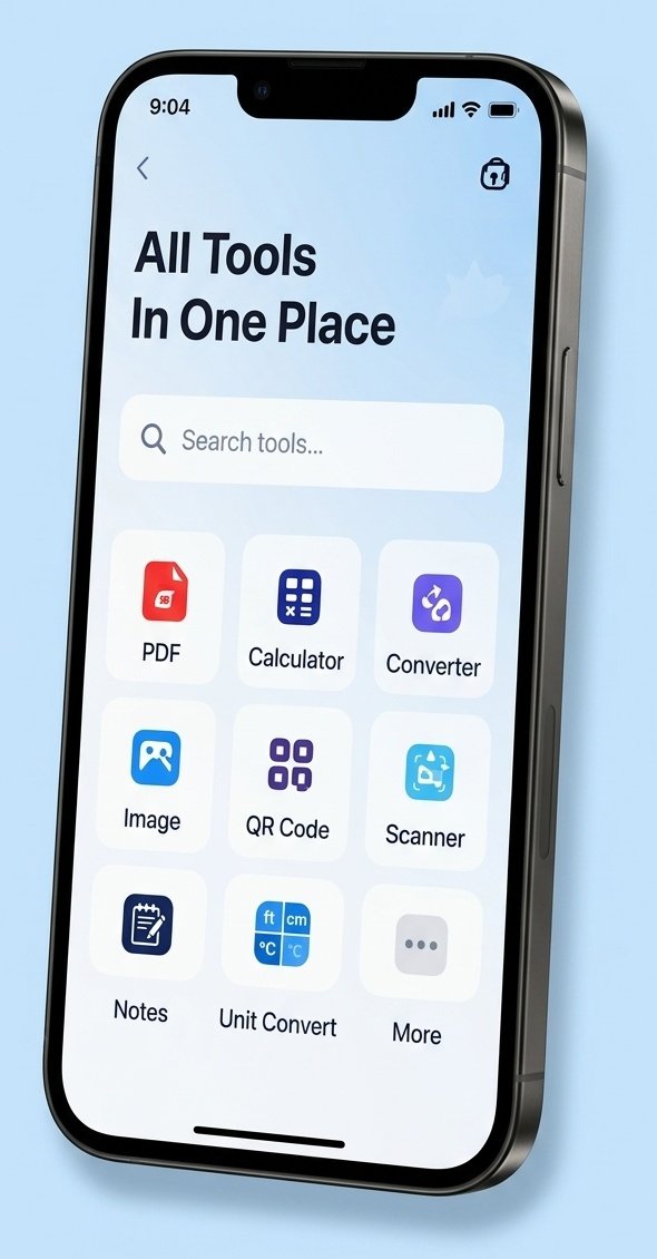 Tools and utility mobile app mockup